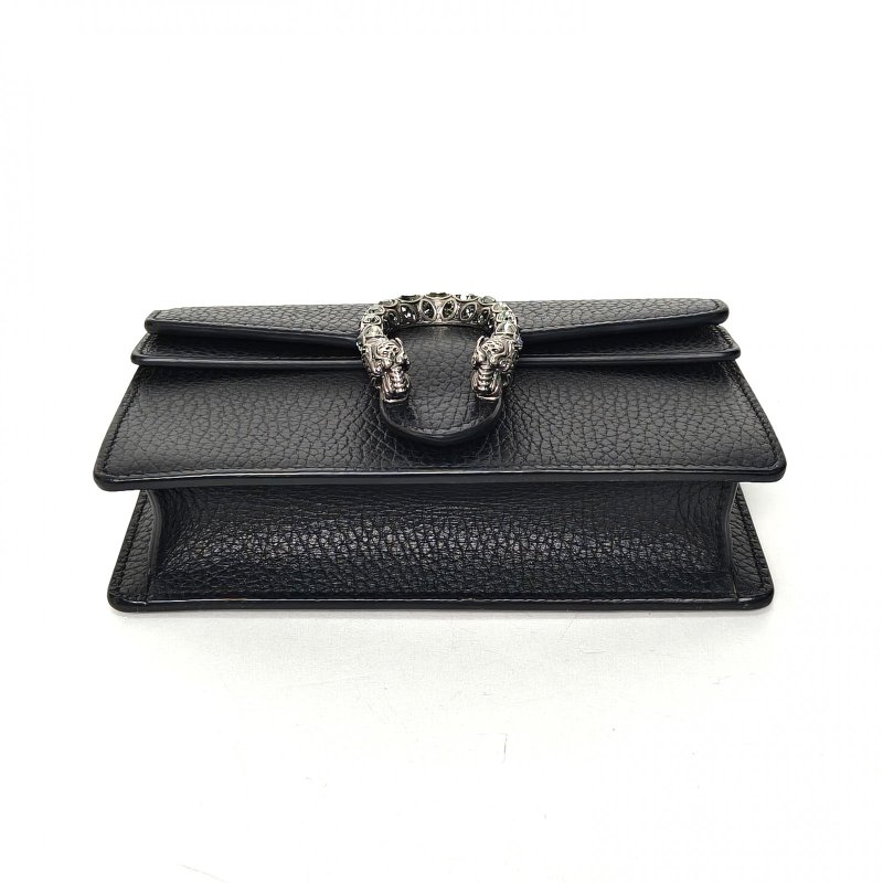 GUCCI Dionysus酒神超Mini16.5黑色牛皮鑽扣肩背包-4