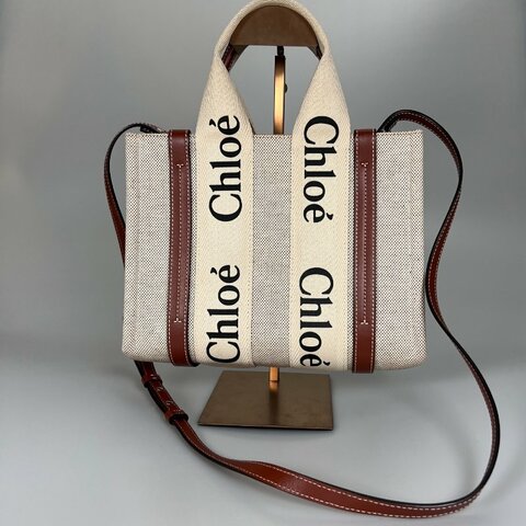CHLOE 棕色 WOODY肩背包 小號