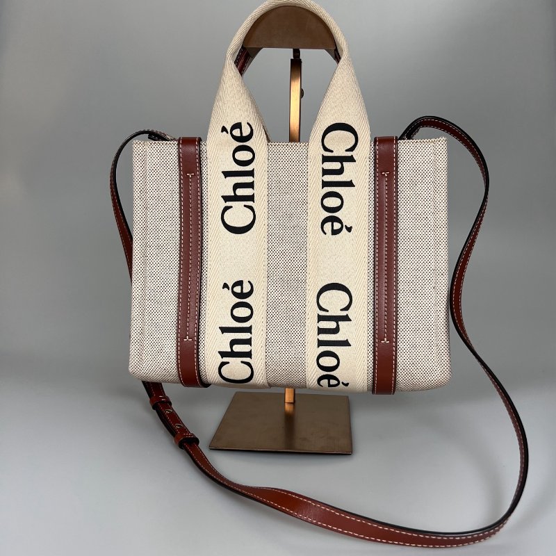 CHLOE 棕色 WOODY肩背包 小號-0