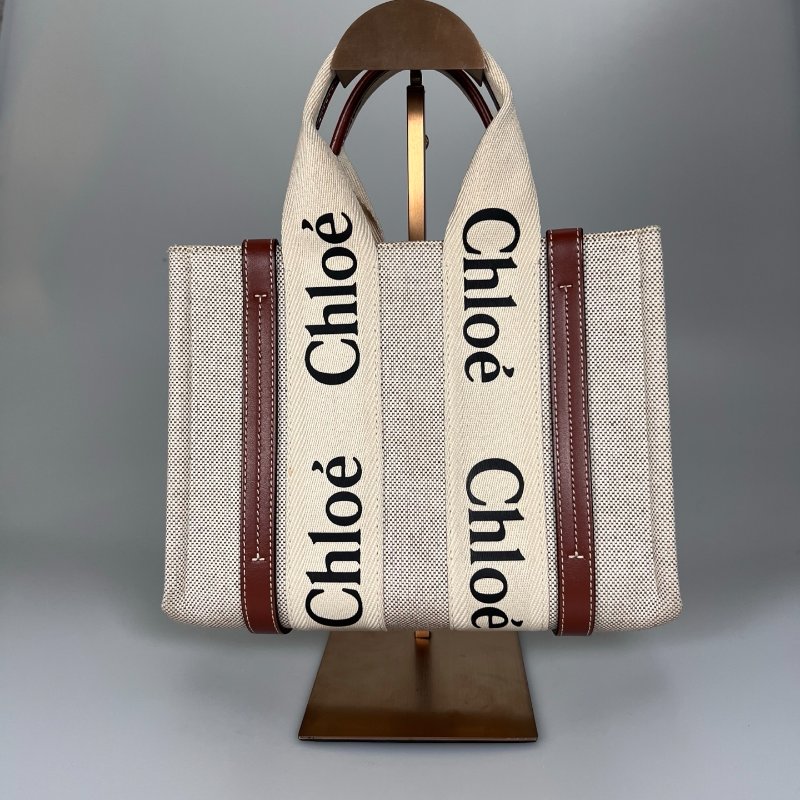 CHLOE 棕色 WOODY肩背包 小號-1