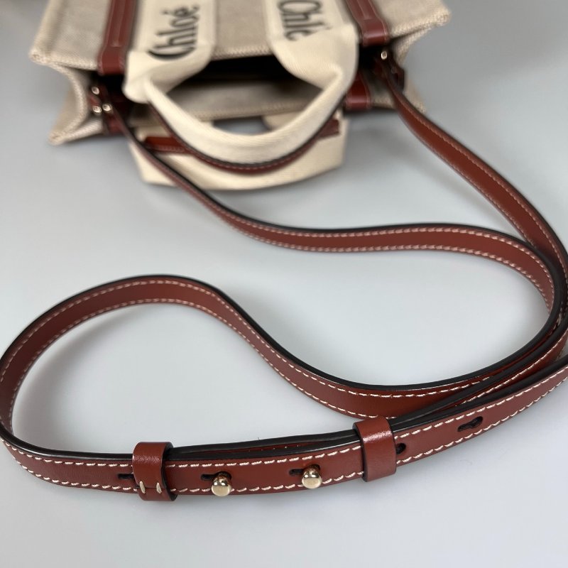 CHLOE 棕色 WOODY肩背包 小號-9