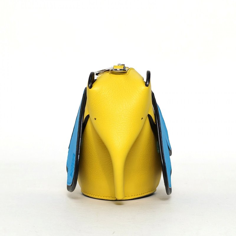 LOEWE 拼色牛皮帶翅膀小象包小飛象單肩斜挎包肩背包-1