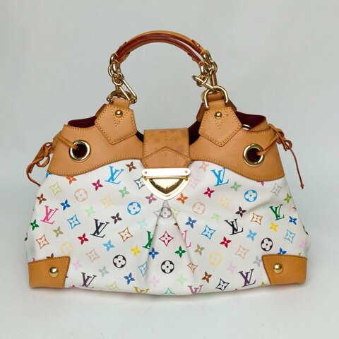 LOUIS VUITTON 白三彩PVC2007Usula烏蘇拉手提包肩背包