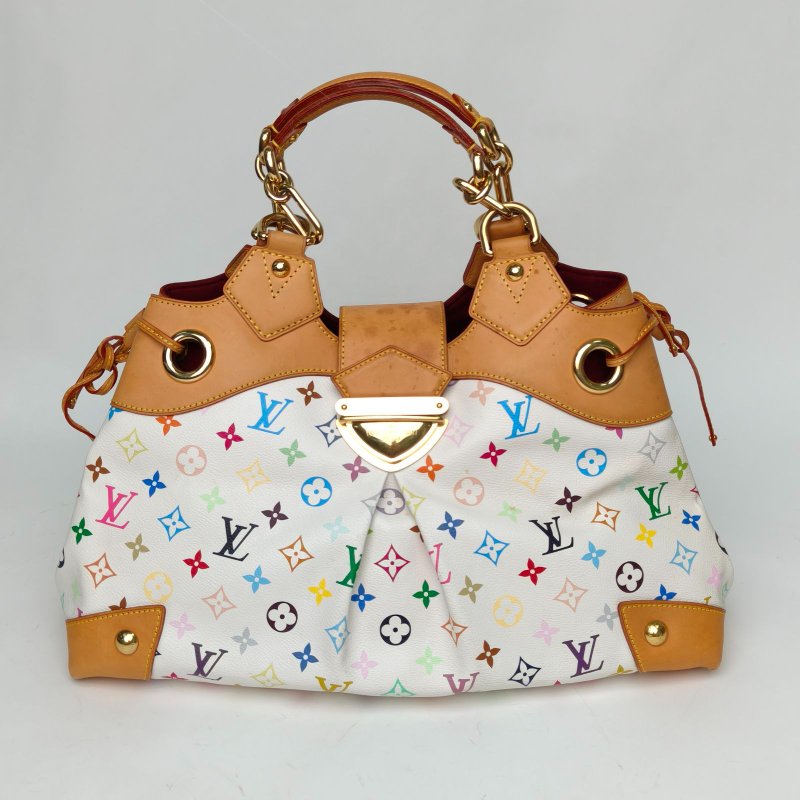 LOUIS VUITTON 白三彩PVC2007Usula烏蘇拉手提包肩背包-0