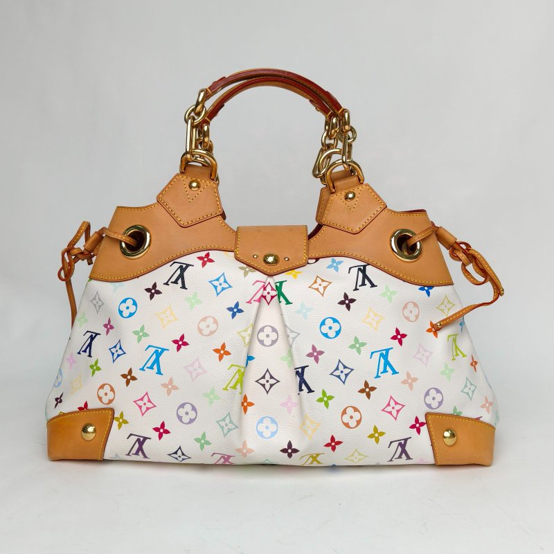 LOUIS VUITTON 白三彩PVC2007Usula烏蘇拉手提包肩背包-2