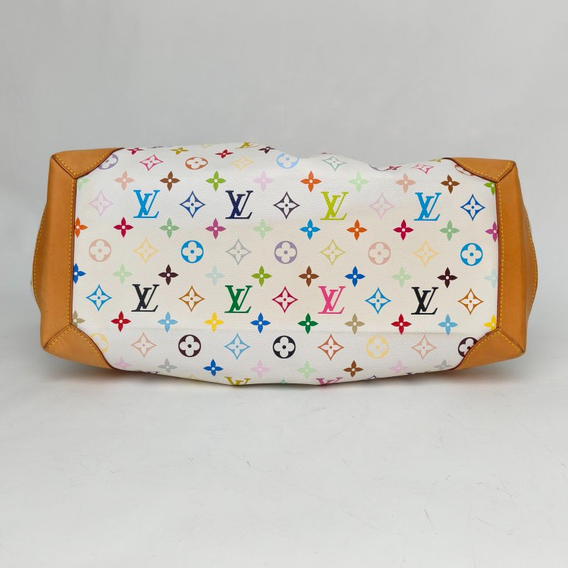 LOUIS VUITTON 白三彩PVC2007Usula烏蘇拉手提包肩背包-4