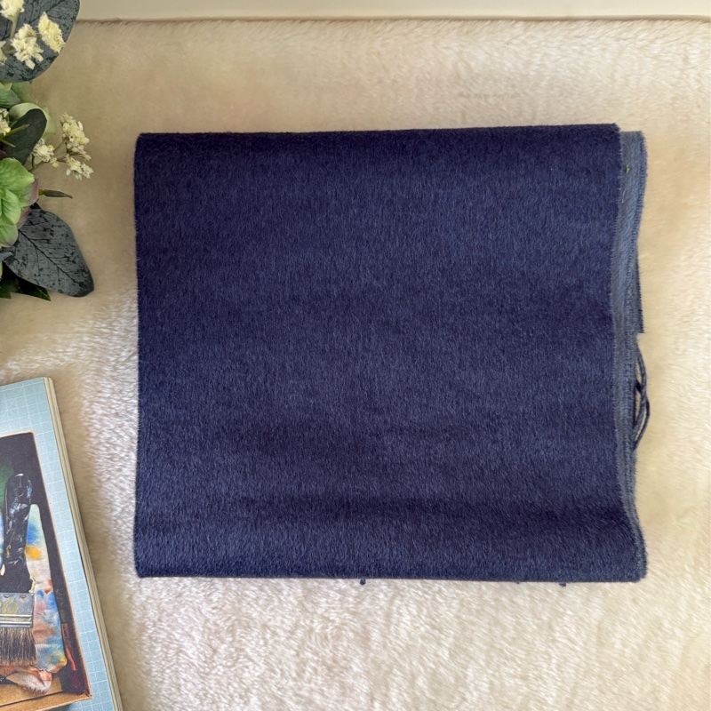 雙色雙面喀什米爾羊毛圍巾(波羅的海藍/飛行藍)-2