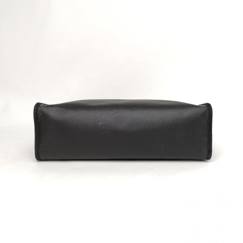 HERMES Herbag3189黑色拼73寶石藍防水帆布/Hunter牛皮C刻銀扣肩背包-4