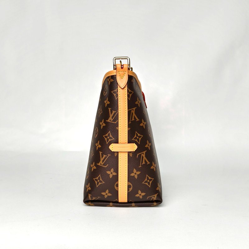 LOUIS VUITTON CARRYALL小號29配子袋老花PVC金扣晶片肩背包-1