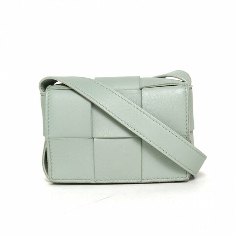 BOTTEGA VENETA CassetteMini12淺綠色羊皮肩背包