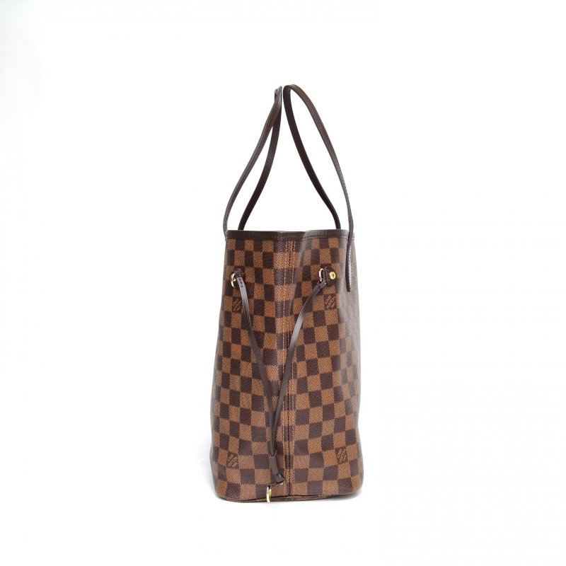 LOUIS VUITTON Neverfull中號31配子袋棕色棋盤格PVC金扣2019肩背包-1