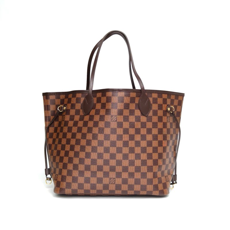 LOUIS VUITTON Neverfull中號31配子袋棕色棋盤格PVC金扣2019肩背包-2