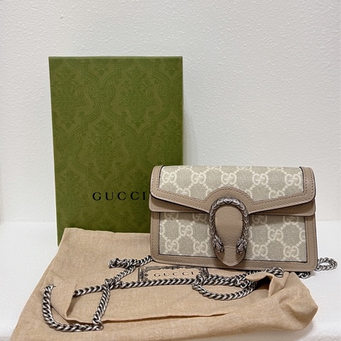 【GUCCI 古馳】476432 經典Dionysus系列GG Supreme帆布迷你酒神斜背包