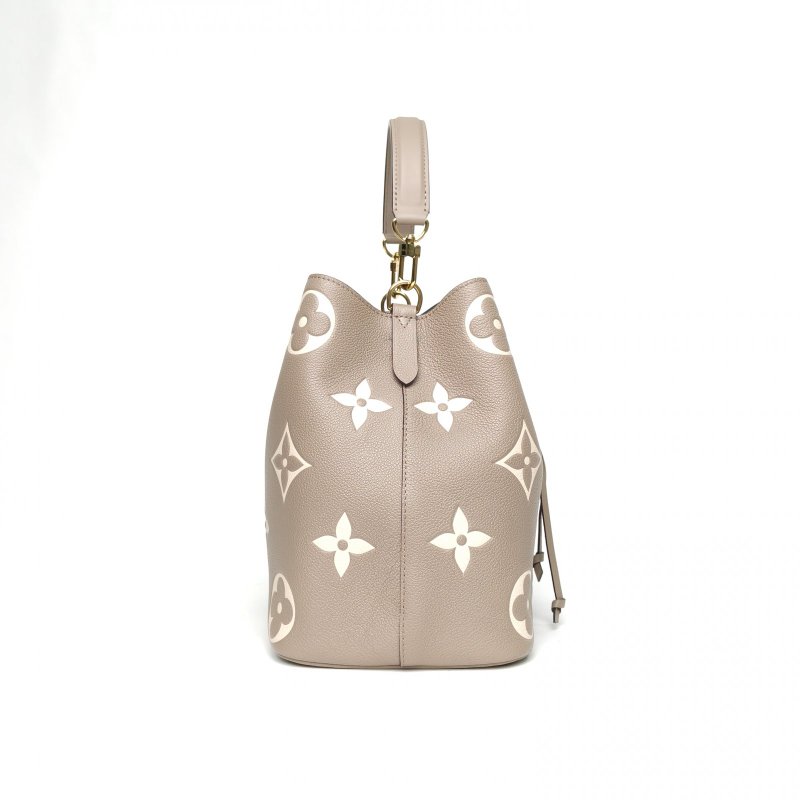 LOUIS VUITTON NÉONOÉ水桶包中號26大象灰牛皮金扣晶片老花壓紋肩背包-3