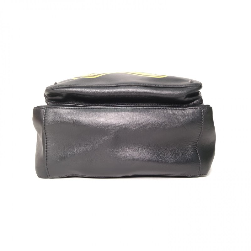 VALENTINO 黑色牛皮雙肩包大號肩背包-4