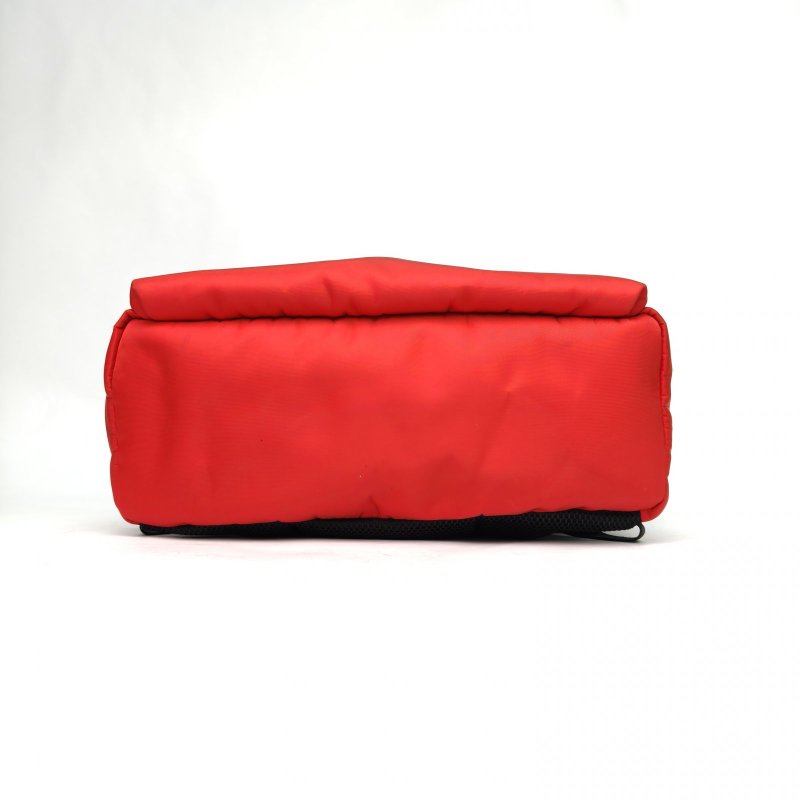 FENDI 拼色牛皮尼龍芬迪小怪獸黑毛雙肩包/肩背包-4