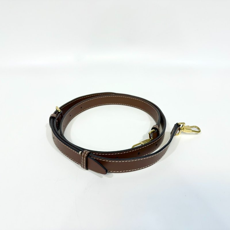 BURBERRY帆布拚棕牛皮雙層圓餅包 8027602-9