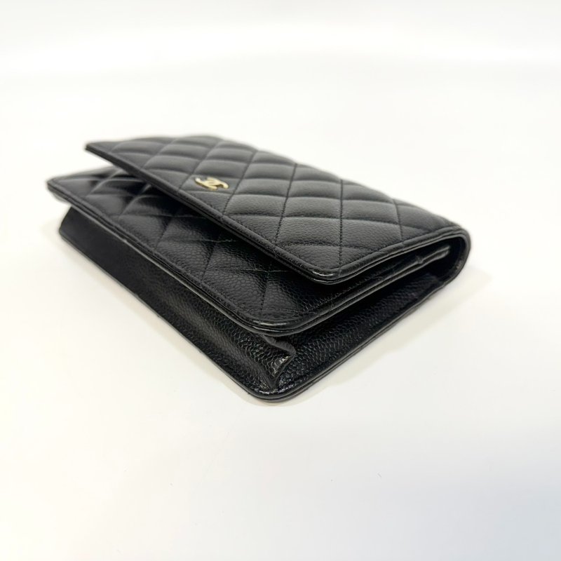 Chanel黑金荔枝皮磁吸釦Woc鏈包AP0250-14