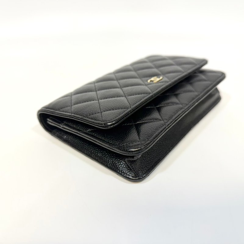 Chanel黑金荔枝皮磁吸釦Woc鏈包AP0250-15