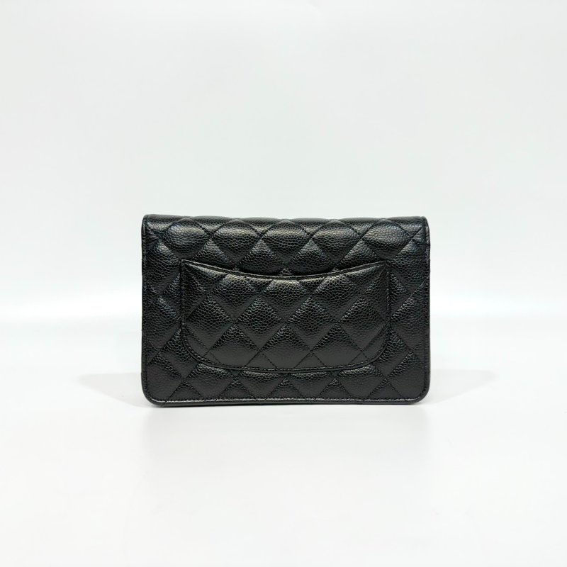 Chanel黑金荔枝皮磁吸釦Woc鏈包AP0250-1