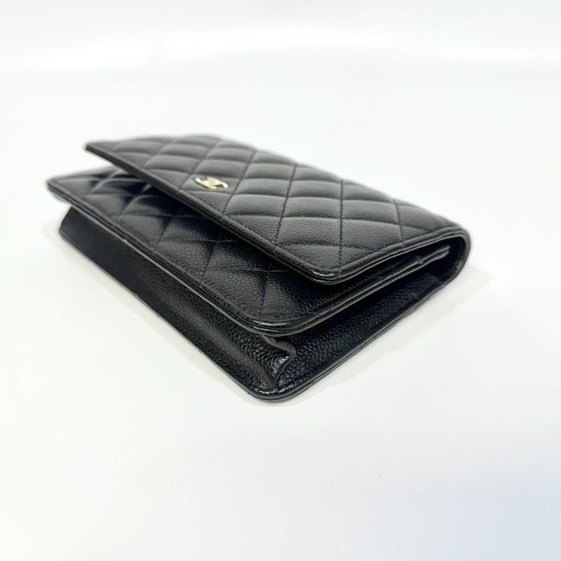 Chanel黑金荔枝皮磁吸釦Woc鏈包AP0250-10