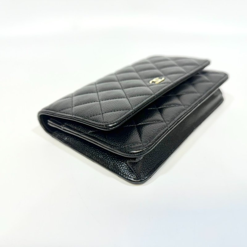 Chanel黑金荔枝皮磁吸釦Woc鏈包AP0250-11