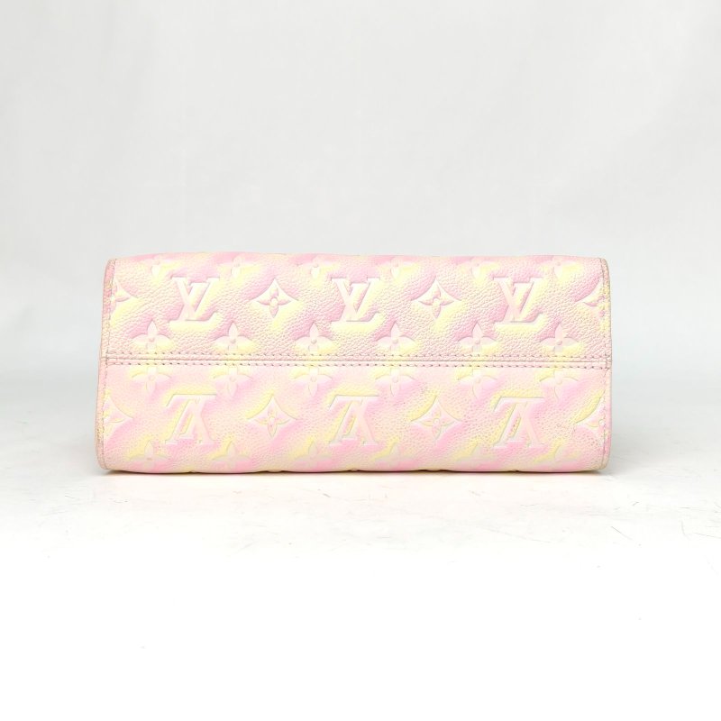 LOUIS VUITTON Onthego小號25幻彩色牛皮金扣晶片老花壓紋肩背包-4