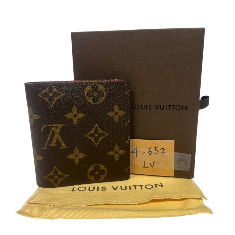 【美收精品】LV 茶色老花短夾 4-652-13