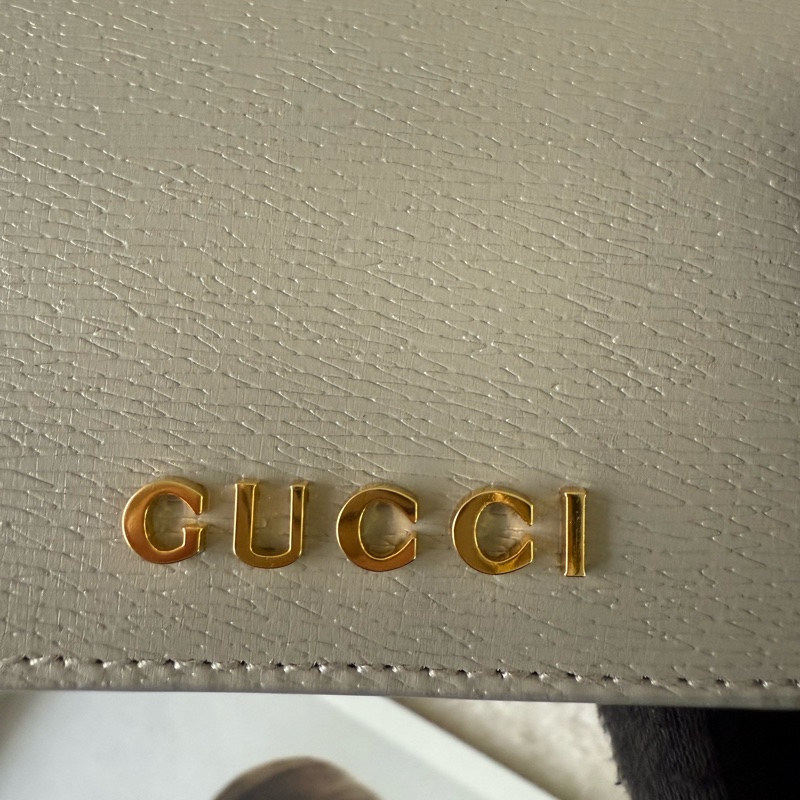 金字Logo 皮革釦式翻蓋卡片夾/名片夾(灰色)-9