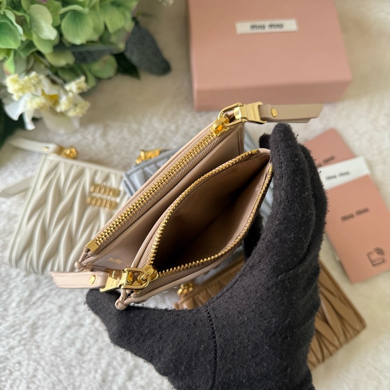 金字納帕軟皮拉鍊零錢袋釦式二折短夾(粉色)-7