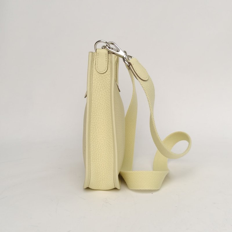 HERMES EvelyneMini16I8米爾頓黃TC皮W刻銀扣肩背包-1