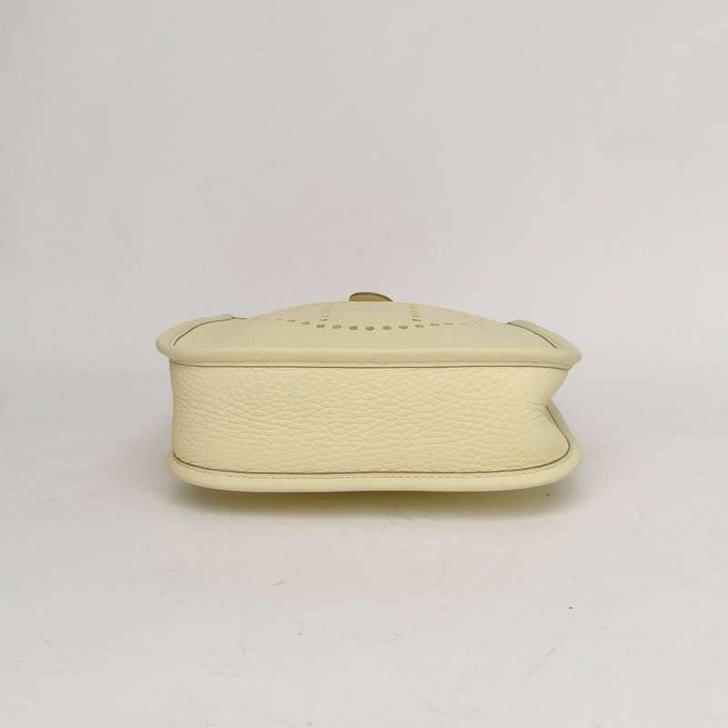 HERMES EvelyneMini16I8米爾頓黃TC皮W刻銀扣肩背包-4