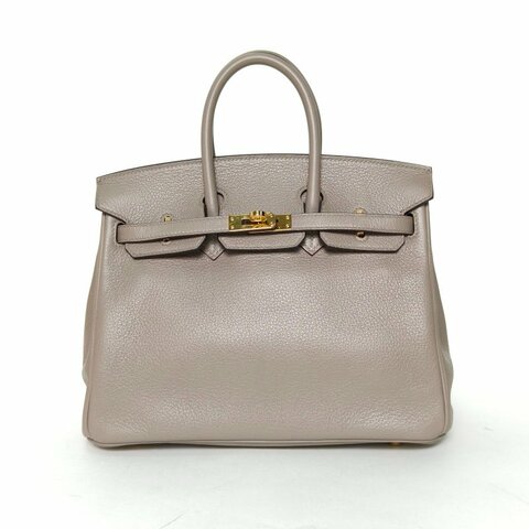 HERMES Birkin25M8銀河灰TN皮Y刻金扣肩背包