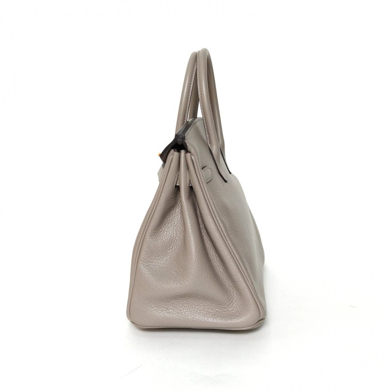 HERMES Birkin25M8銀河灰TN皮Y刻金扣肩背包-3