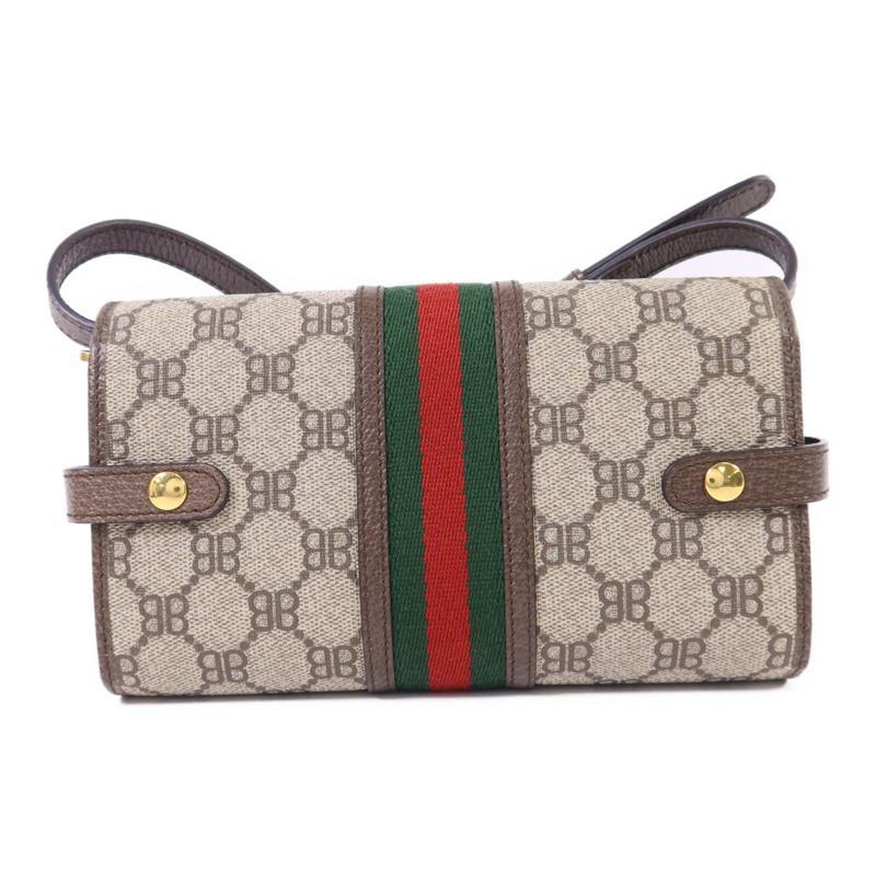 BALENCIAGA 塗層帆布Gucci x Balenciaga The Hacker Mini Bag金扣肩背袋-1