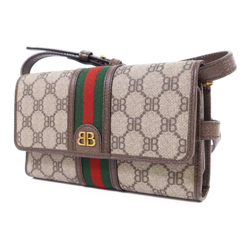 BALENCIAGA 塗層帆布Gucci x Balenciaga The Hacker Mini Bag金扣肩背袋-2