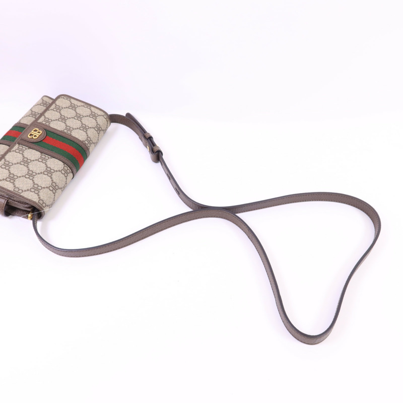 BALENCIAGA 塗層帆布Gucci x Balenciaga The Hacker Mini Bag金扣肩背袋-4