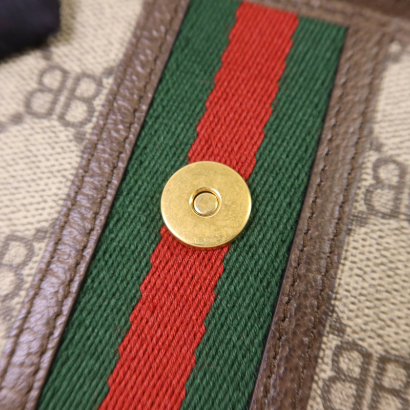 BALENCIAGA 塗層帆布Gucci x Balenciaga The Hacker Mini Bag金扣肩背袋-14