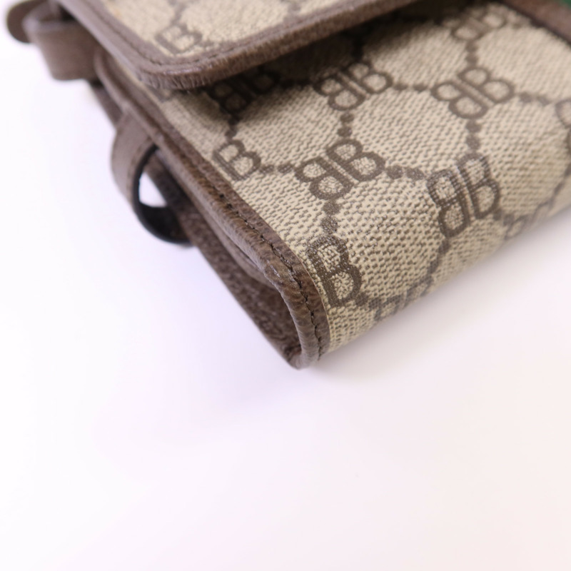 BALENCIAGA 塗層帆布Gucci x Balenciaga The Hacker Mini Bag金扣肩背袋-16