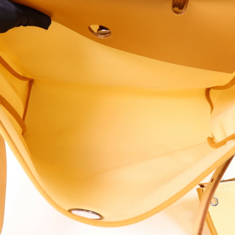 HERMES 帆布Herbag MM銀扣手挽肩背兩用袋-5