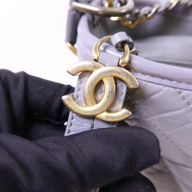 CHANEL 牛皮皮革Gabrielle Large鏈帶肩背袋-8