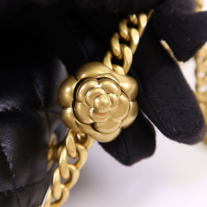 CHANEL 羊皮皮革Mini Classic 17金扣鏈帶肩背袋-11