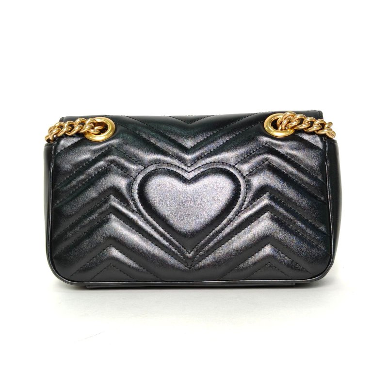 GUCCI GGMarmont肩背包Mini22黑色牛皮金扣肩背包-2