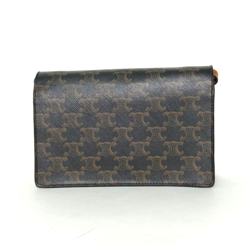 CELINE Triomphe凱旋門標誌印花信封包woc老花PVC金扣肩背包-2