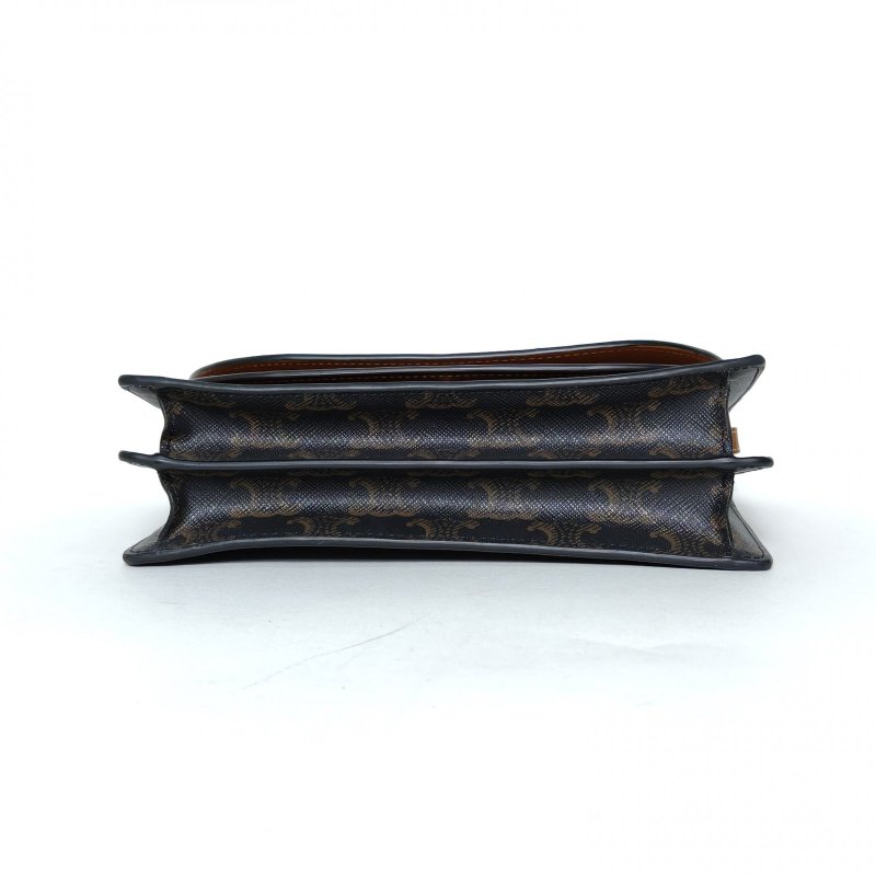 CELINE Triomphe凱旋門標誌印花信封包woc老花PVC金扣肩背包-4