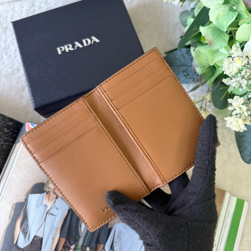 金色燙印Logo 牛皮對卡片夾/名片夾(焦糖色)-7