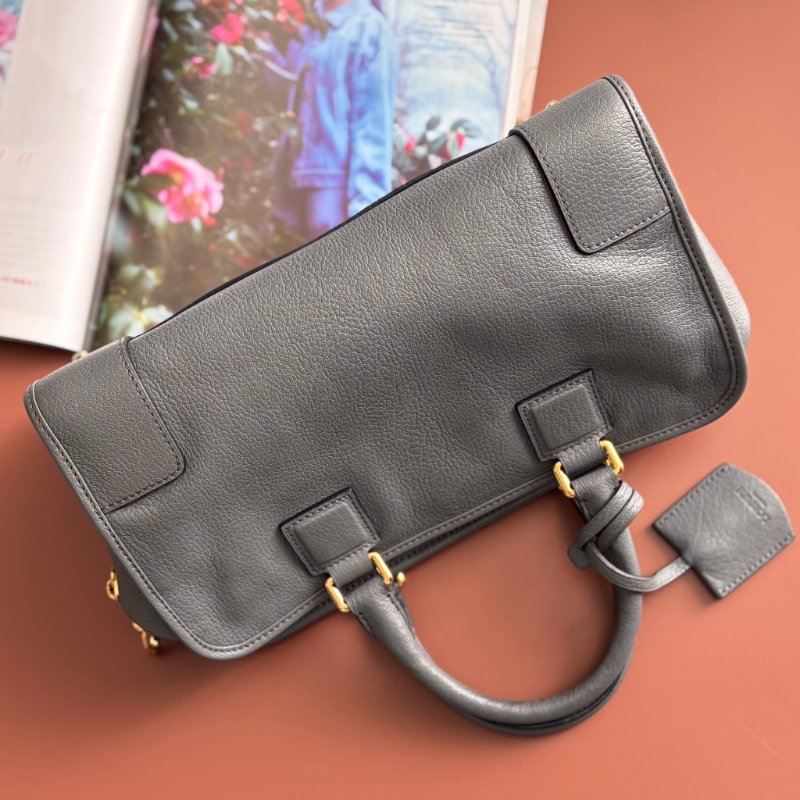 收藏品 ::LOEWE:: Amazona 28 灰藍色 手提包 醫生包-1