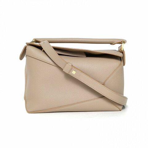 LOEWE Puzzle24幾何包小號沙色牛皮肩背包
