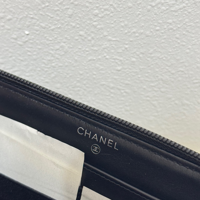 香奈兒雙C長夾/黑色荔枝紋/Chanel-12