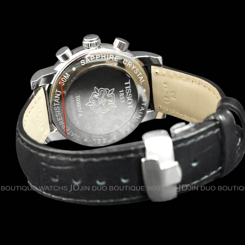 金鐸精品~2495 TISSOT 天梭 Dressport三眼計時珍珠母貝面盤35mm石英女用鑽錶-2